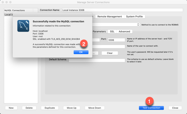 macOS MySQL Workbench Test Connection